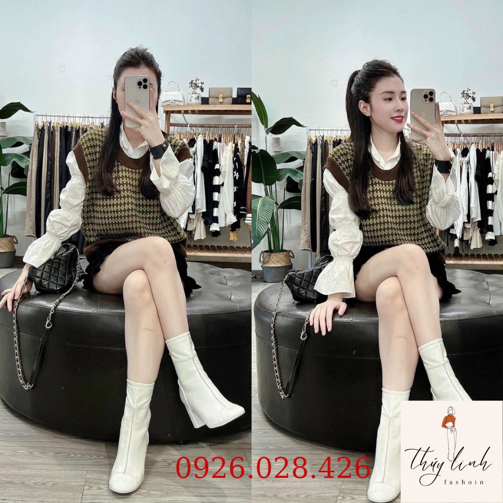 Áo sơ mi trắng tay dài bo chun, Áo sơ mi nữ công sở kiểu dáng thời trang công sở