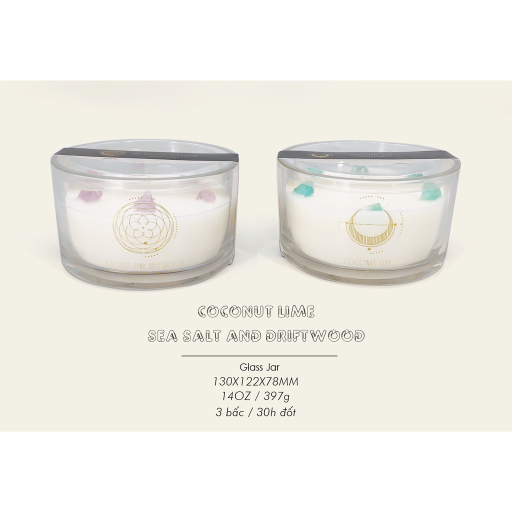 Nến thơm xuất khẩu hương nước hoa đính đá cẩm thạch phong thủy