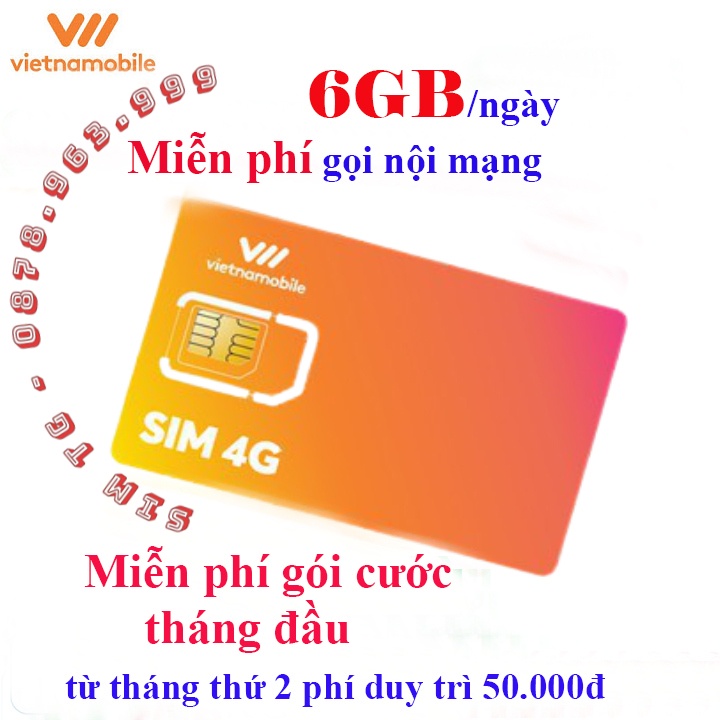 Sim 4G Thánh Up Vietnam mobile Data 6GB/ngày, miễn phí 1 tháng, chỉ 50k/tháng