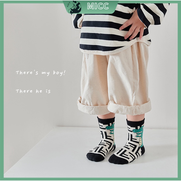 Bộ 5 Đôi Vớ Cotton In Họa Tiết Hoạt Hình Dễ Thương Thoải Mái Cho Bé 1-12 Tuổi