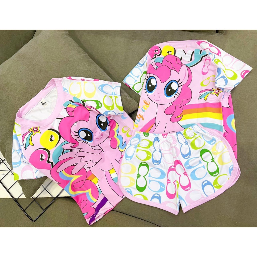 [8-40Kg] Bộ đồ bé gái quần đùi in hình 3D HOT TREND chất vải mềm mịn thoáng mát được các bé yêu thích BGS09