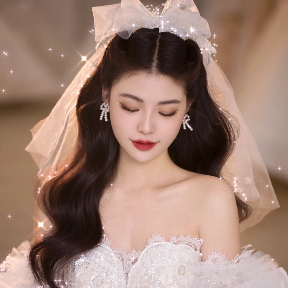 Senior sense of bowknot Phụ Kiện Đầm Cưới Công Chúa Siêu Thơ Mộng