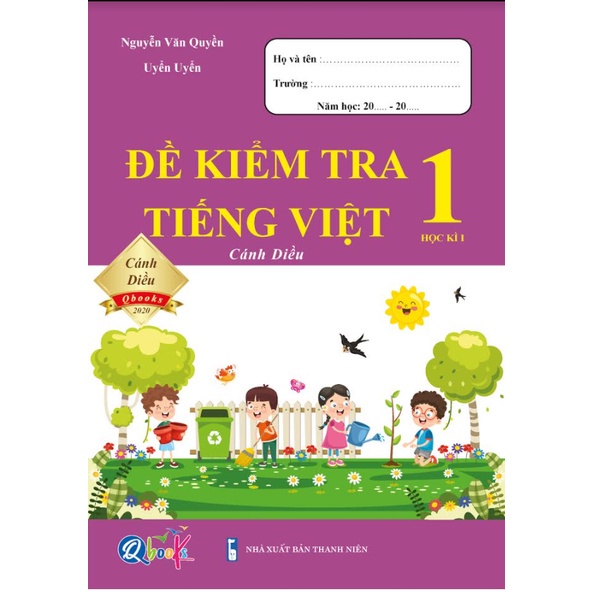 Combo Đề Kiểm Tra Toán và Tiếng Việt Lớp 1 - Học Kì 1 - Cánh Diều (2 cuốn)