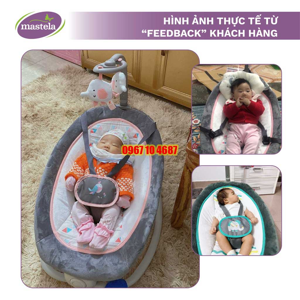 Ghế rung cho bé sơ sinh Mastela 6915/6917 có đồ chơi, 4 nấc điều chỉnh độ cao gọn nhẹ tiện lợi