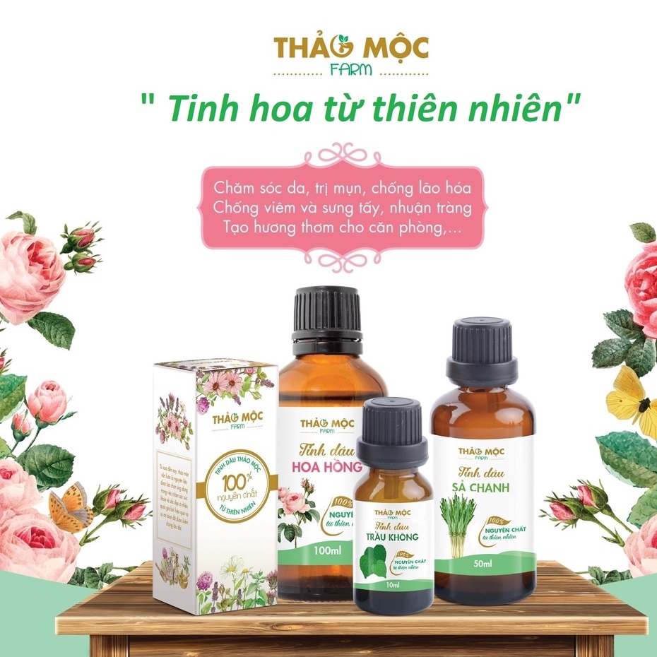 Tinh dầu Bạch Đàn Chanh Thảo Mộc, nguyên chất 100% từ thiên nhiên, thơm phòng, xông phòng, đuổi muỗi, thư giản