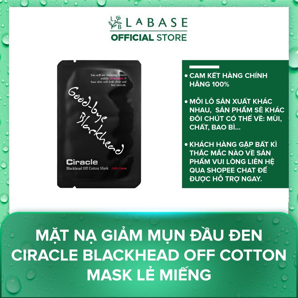 Mặt nạ giảm mụn đầu đen Ciracle Blackhead Off Cotton Mask Lẻ miếng