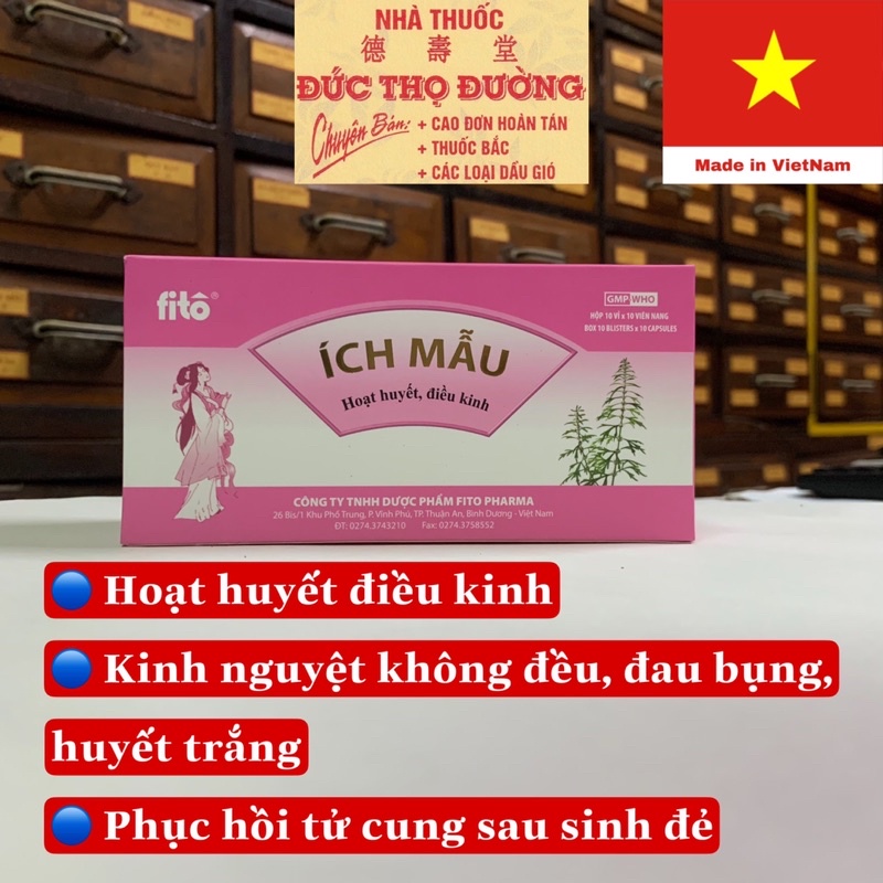 Ích Mẫu - hoạt huyết, điều kinh - fito 100 viên