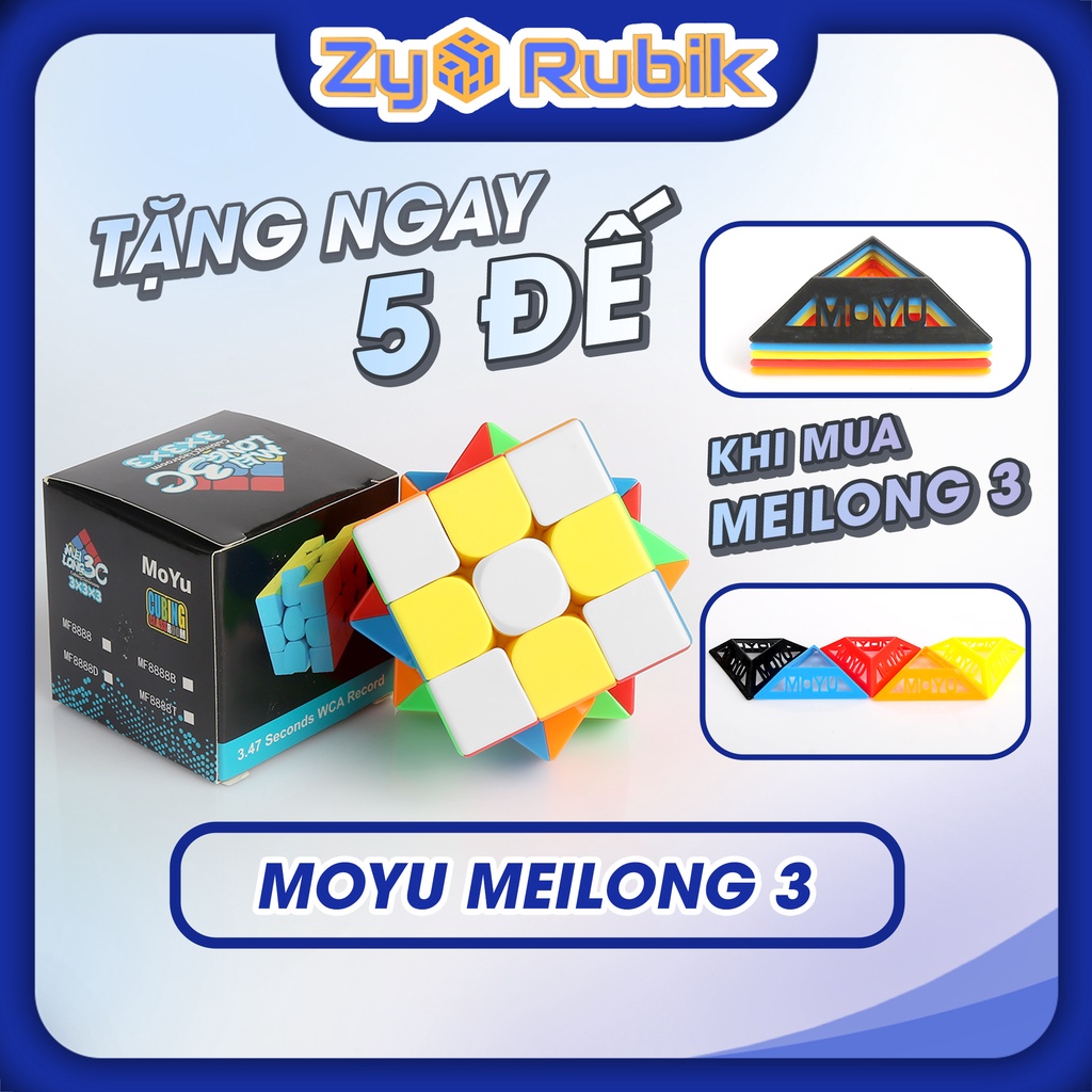 Rubik 3x3 - Moyu Meilong 3C - Đồ Chơi Trí Tuệ Stickerless Hộp Mới - ZyO Rubik
