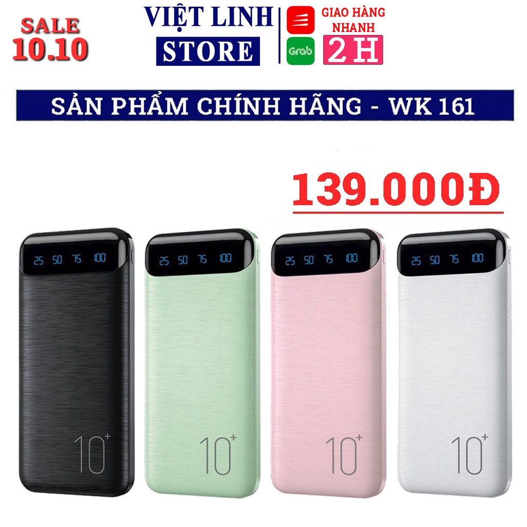 Sạc dự phòng 10000mah sạc nhanh mini 2 cổng sạc nhanh 3.0