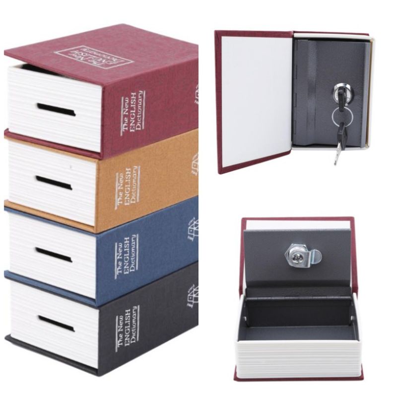 Két Sắt Hình Quyển Sách Có Khe Nhét Tiền 11.5x8x4.5cm