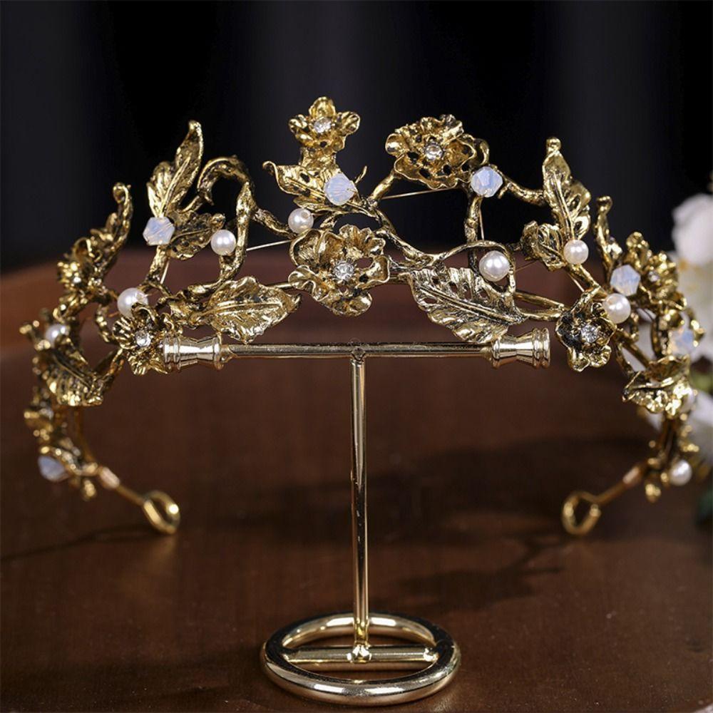 Băng Đô Cài Tóc Bằng Hợp Kim Hình Lá Phong Cách Baroque Thanh Lịch Cho Nữ