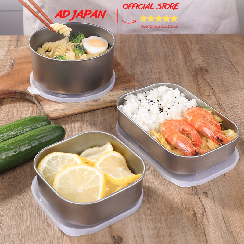 Hộp đựng thực phẩm, đựng đồ ăn bằng inox Echo hộp đựng cơm mang đi làm hàng nội địa Nhật Bản AD106