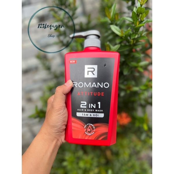 Tắn gội 2in1  Romano 650g Attitude (đỏ) mới