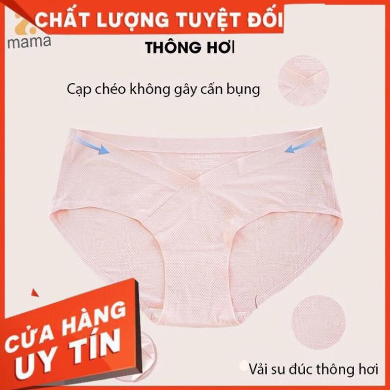 Quần lót bầu và sau sinh su đúc cạp chéo thông hơi đồ lót chip bà bầu không đường may cao cấp 2!MAMA