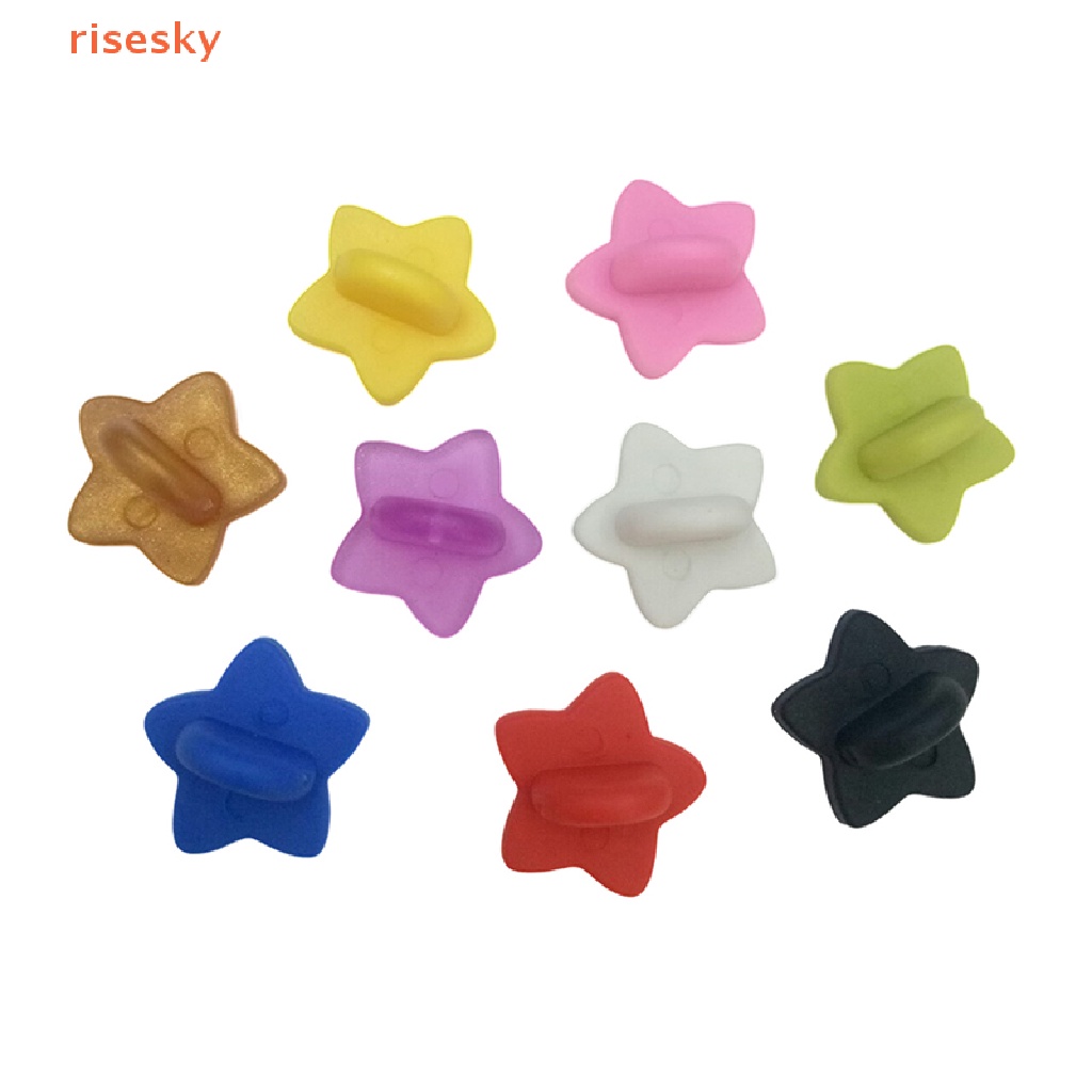 Set 50 Nút Cài Bằng Cao Su Hình Ngôi Sao / Bướm Dùng Làm Phụ Kiện Trang Sức DIY