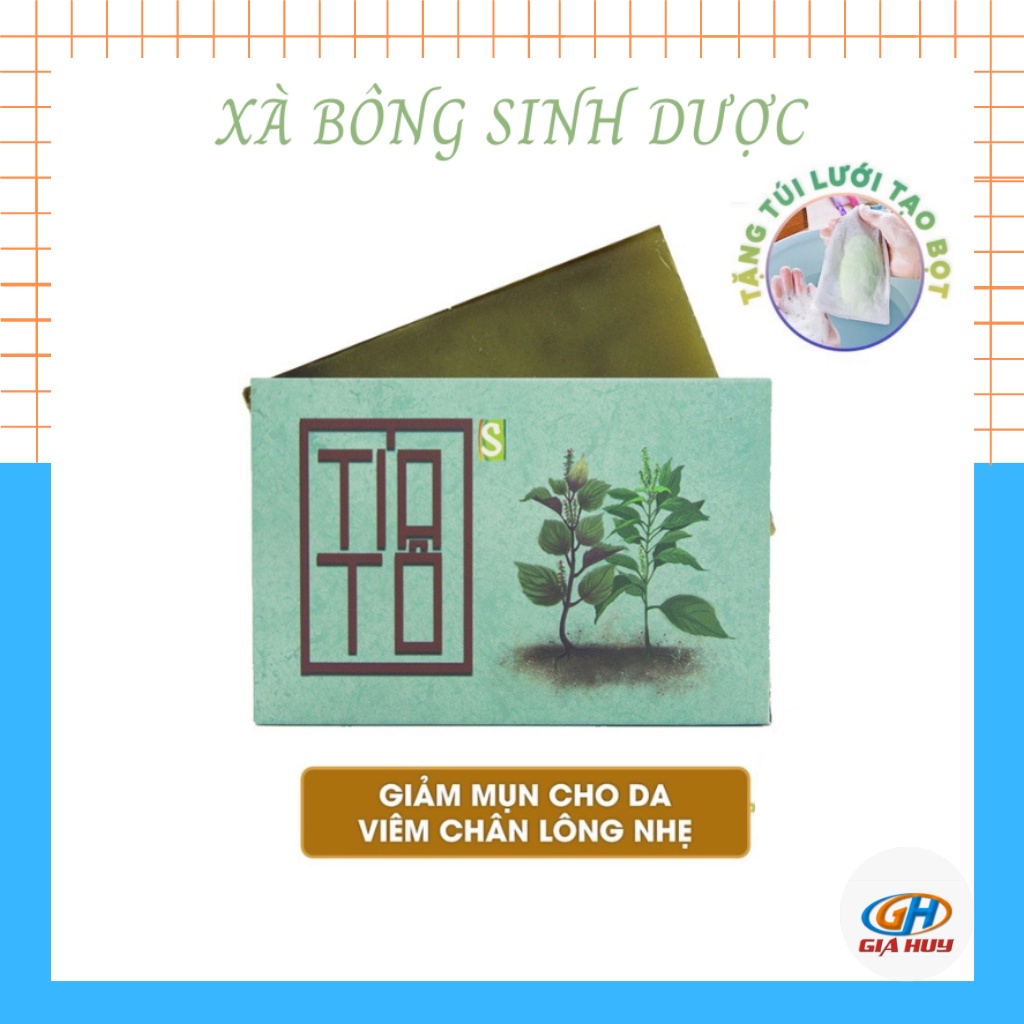Xà bông sinh dược tía tô 100% thiên nhiên 100g