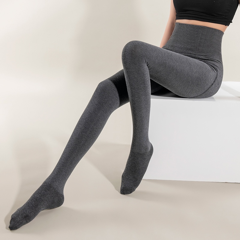 Quần Legging Lót Lông Cừu Lót Lông Cừu Giữ Ấm Bụng Lưng Cao Định Hình Xương Cá Đẹp Mắt Mùa Thu Đông