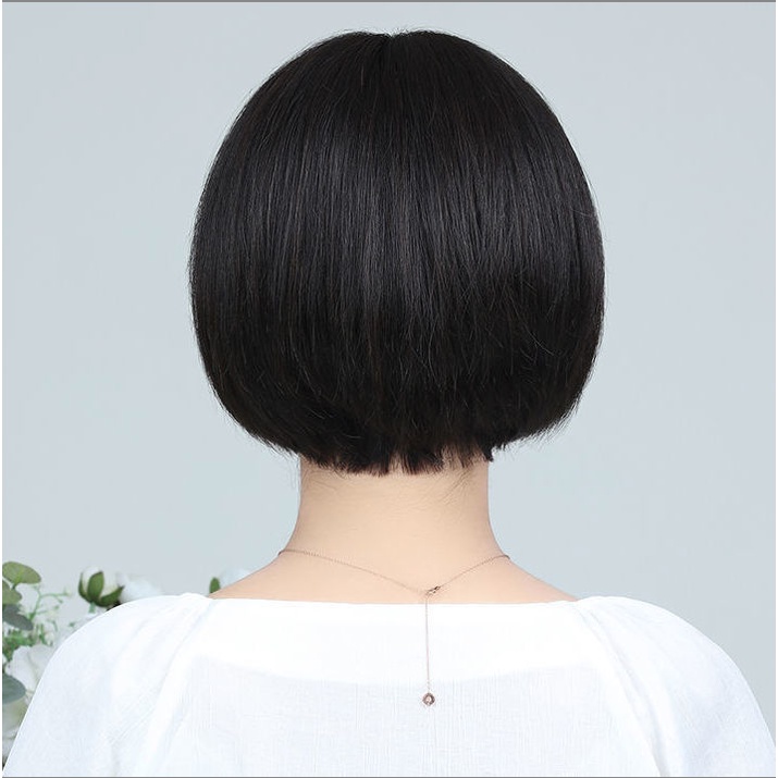 🌿Tặng Lưới🌿 Tóc giả nữ trung niên nguyên đầu tự nhiên - TG20