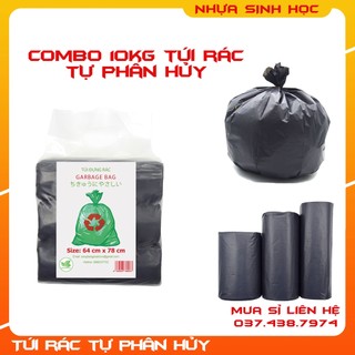 Combo 10 KG Túi Rác Đen Tự Phân Hủy Tiết Kiệm - nhiều size