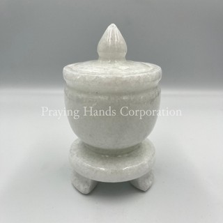 Ly nước để bàn thờ có nắp đậy đá ct trắng | chum nước | trang trí bàn thờ