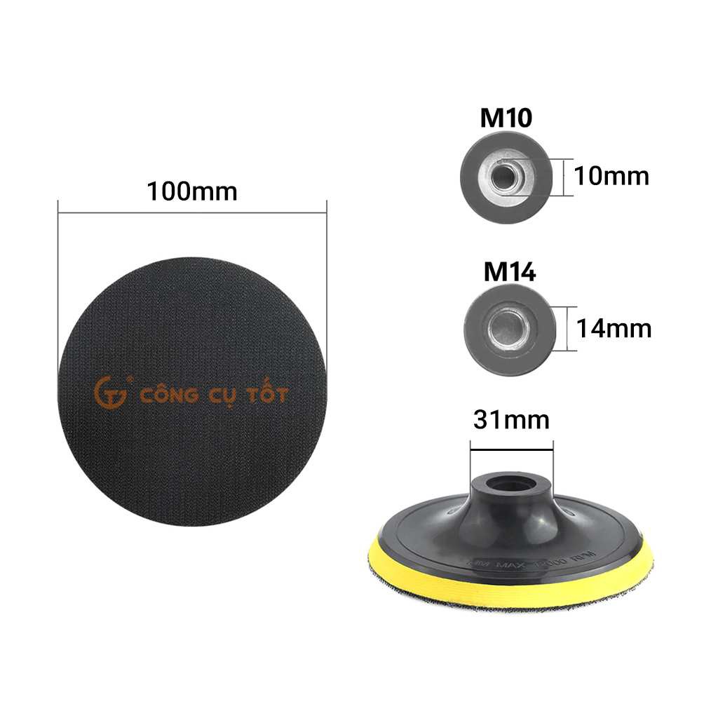 Đế Dán Chà Nhám  100mm