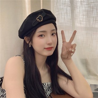 Nón beret nữ Mũ Beret Da Thời Trang Dành