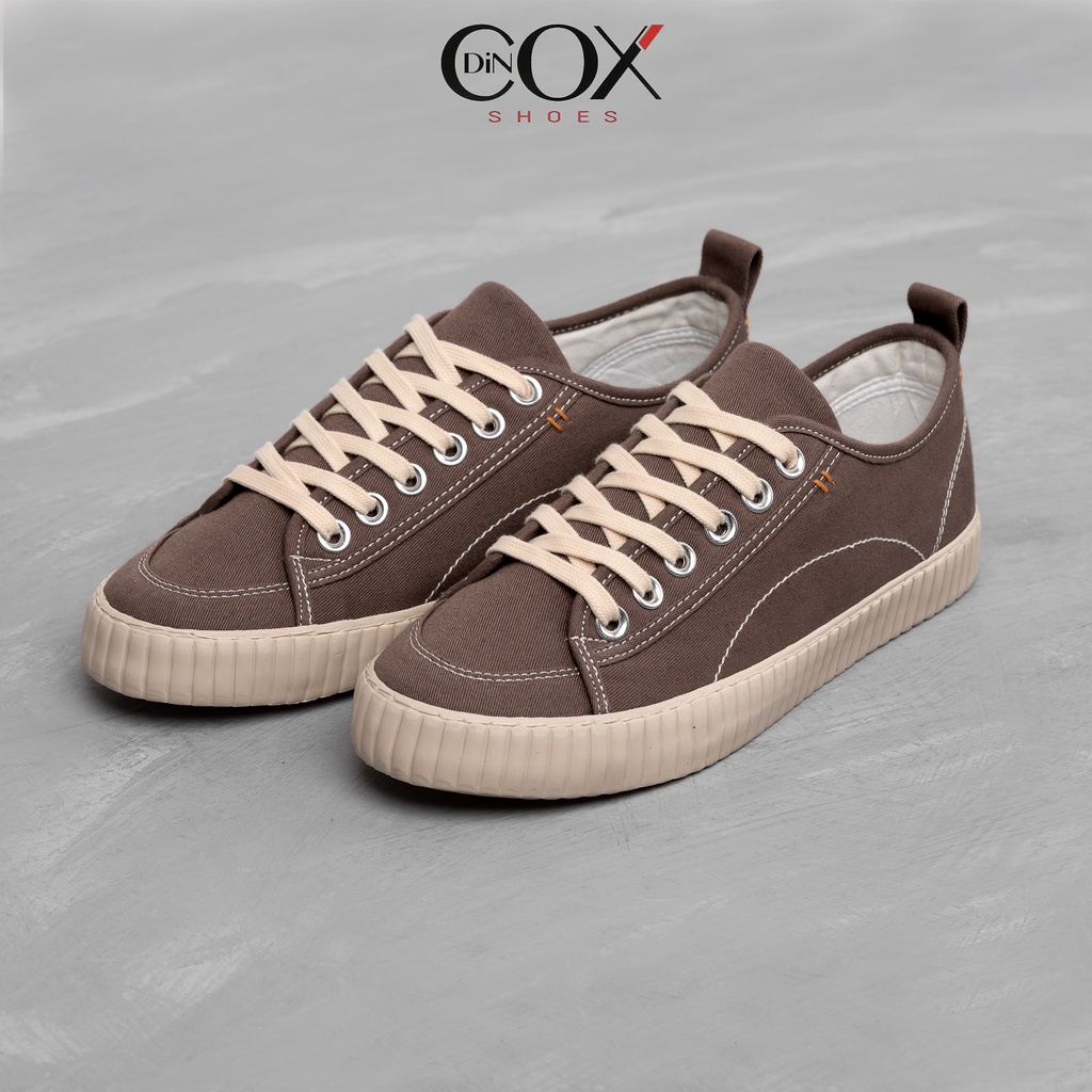 Giày Sneaker Vải Unisex DINCOX D27 Đơn Giản Hiện Đại Chocolate