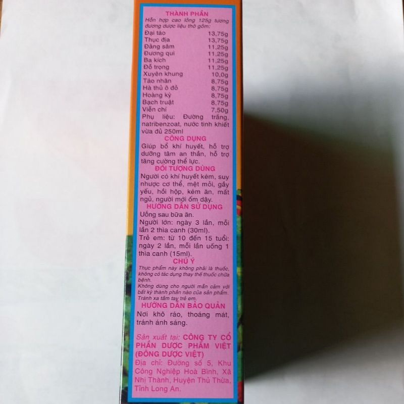 Sâm qui bổ huyết tinh tế nhân