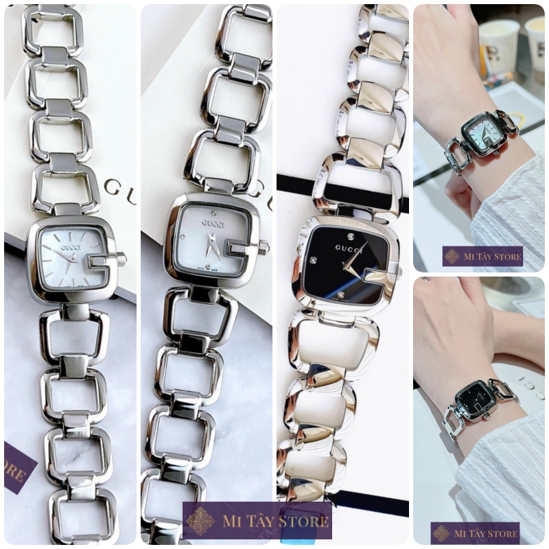 Đồng hồ nữ Gucci đeo tay size 26mm phong cách nhẹ nhàng chống nước 3ATM chống trầy máy Nhật cao cấp | MI TÂY 56T586M1380