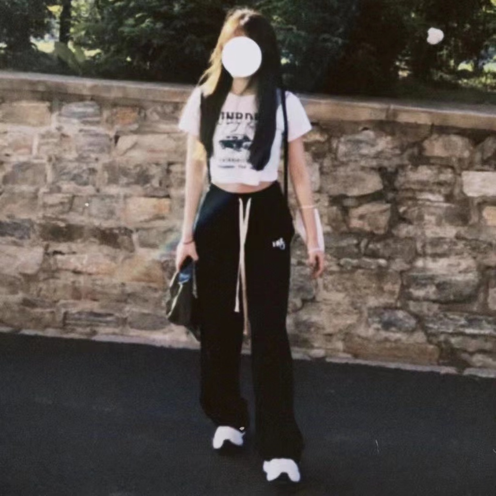 SUXI Quần Dài Lưng Cao Ống Rộng Màu Sắc Đơn Giản Thời Trang Mùa Thu Cho Nữ