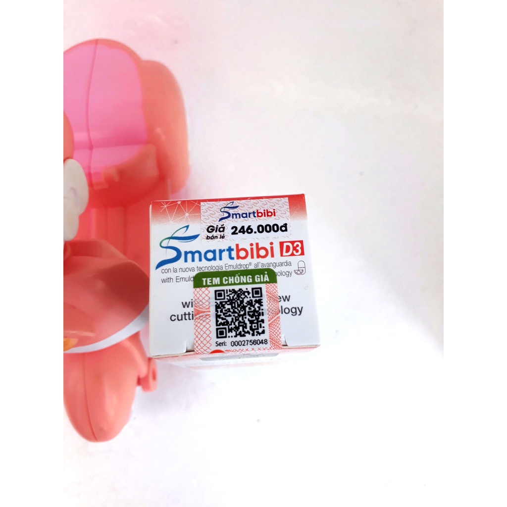 Smartbibi D3, bổ sung Vitamin D3, giúp hỗ trợ hấp thu Canxi, hỗ trợ xương, răng chắc khỏe; giảm nguy cơ còi xương ở trẻ