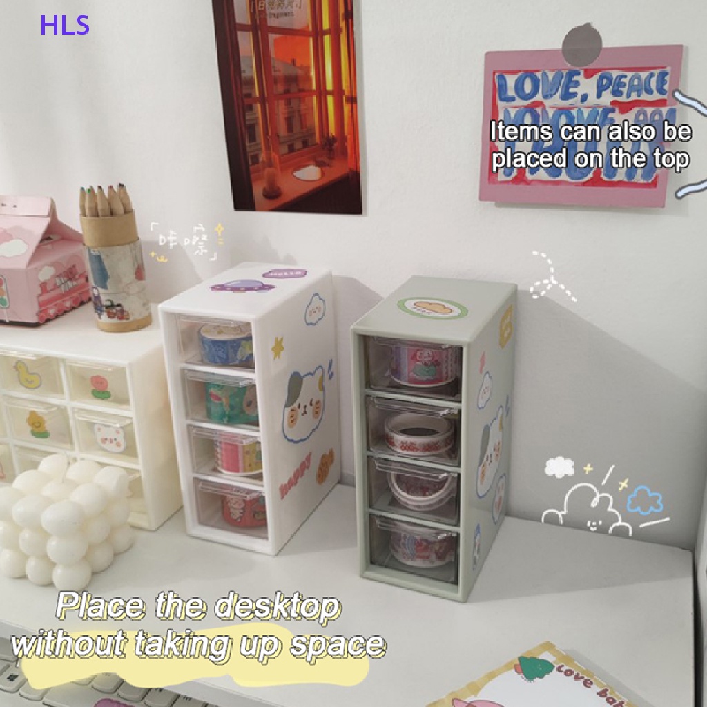 [HLS] Hộp Đựng Đồ Trang Điểm Để Bàn 4 Ngăn Nhỏ