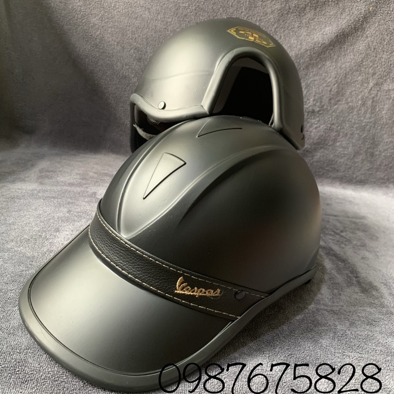 Nón bảo hiểm kết đai da vespa phủ bóng/nhám nhiều màu Nam /Nữ
