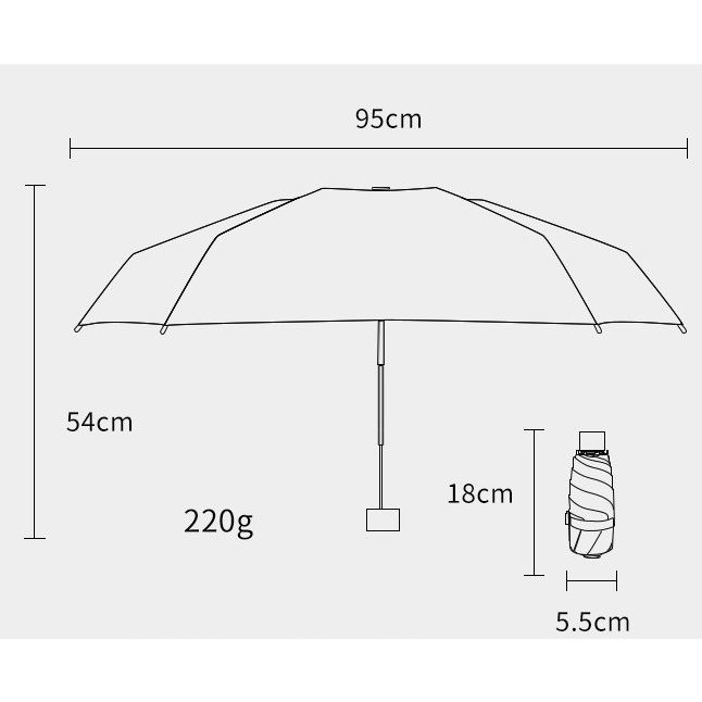Ô mini gấp gọn nhỏ bằng chiếc điện thoại, Dù che nắng che mưa sang chảnh, siêu nhẹ tiện dụng