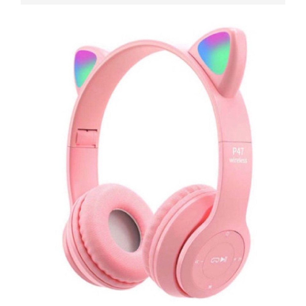 Tai Nghe Không Dây Kết Nối Bluetooth P47, Tai nghe mèo P47, mèo B39, Có Khe Cắm Thẻ Nhớ