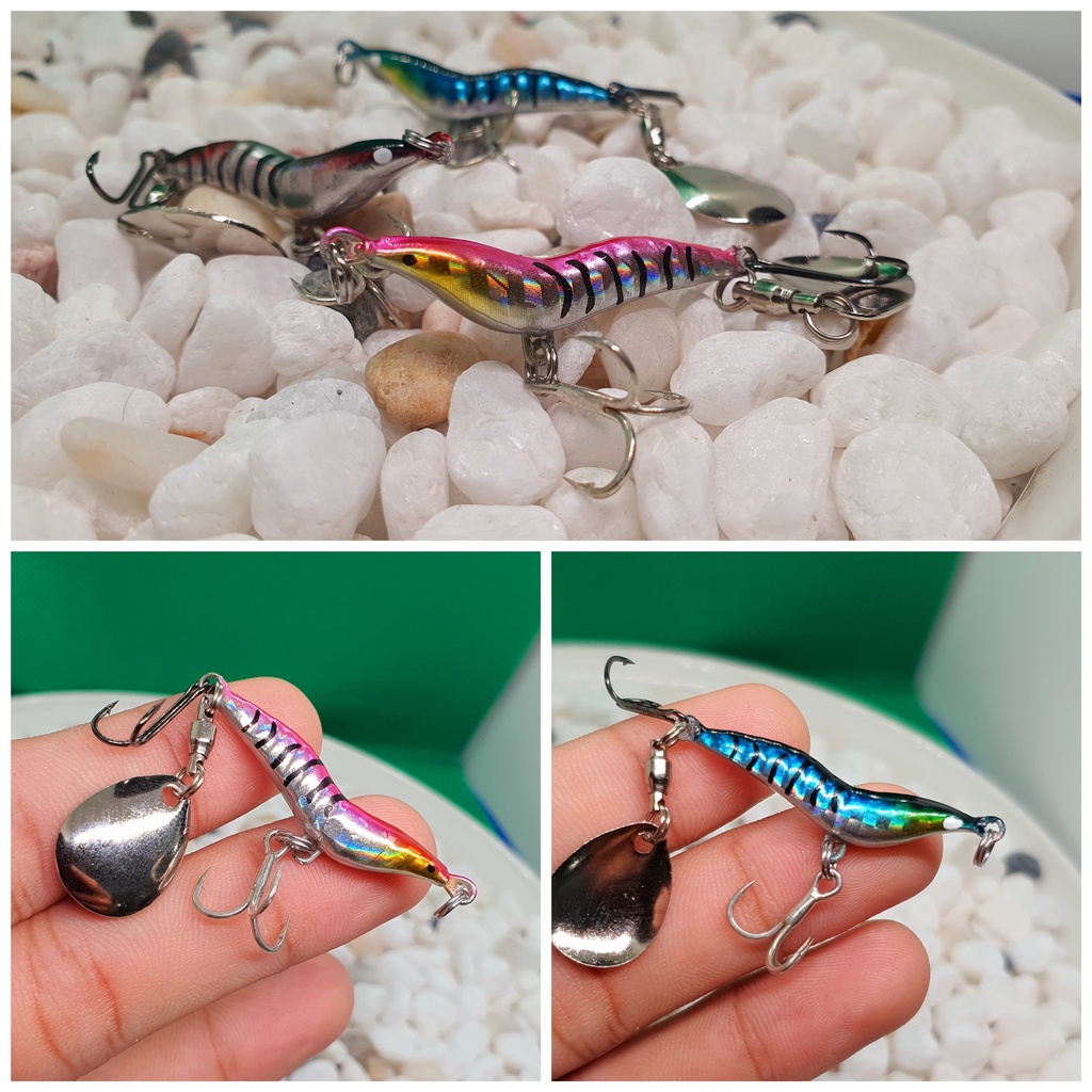 Mồi Giả câu lure Nobeyy hình con tôm có thìa đuôi 9g/5cm câu cá Chét,Chẽm,Măng