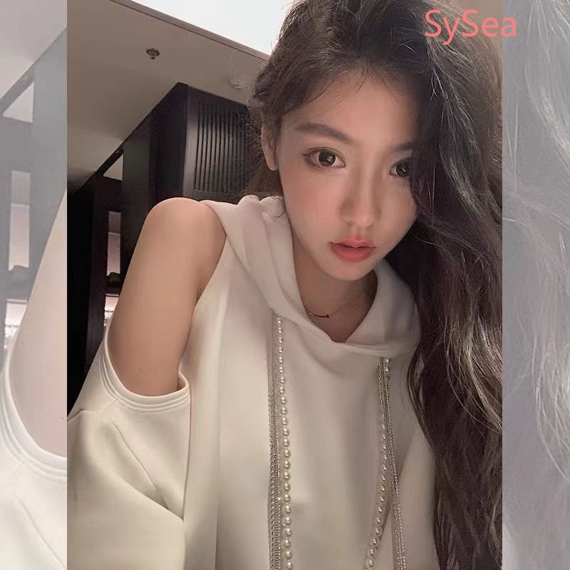 Áo Hoodie Đính Ngọc Trai Thời Trang Mùa Thu Quyến Rũ Dành Cho Nữ