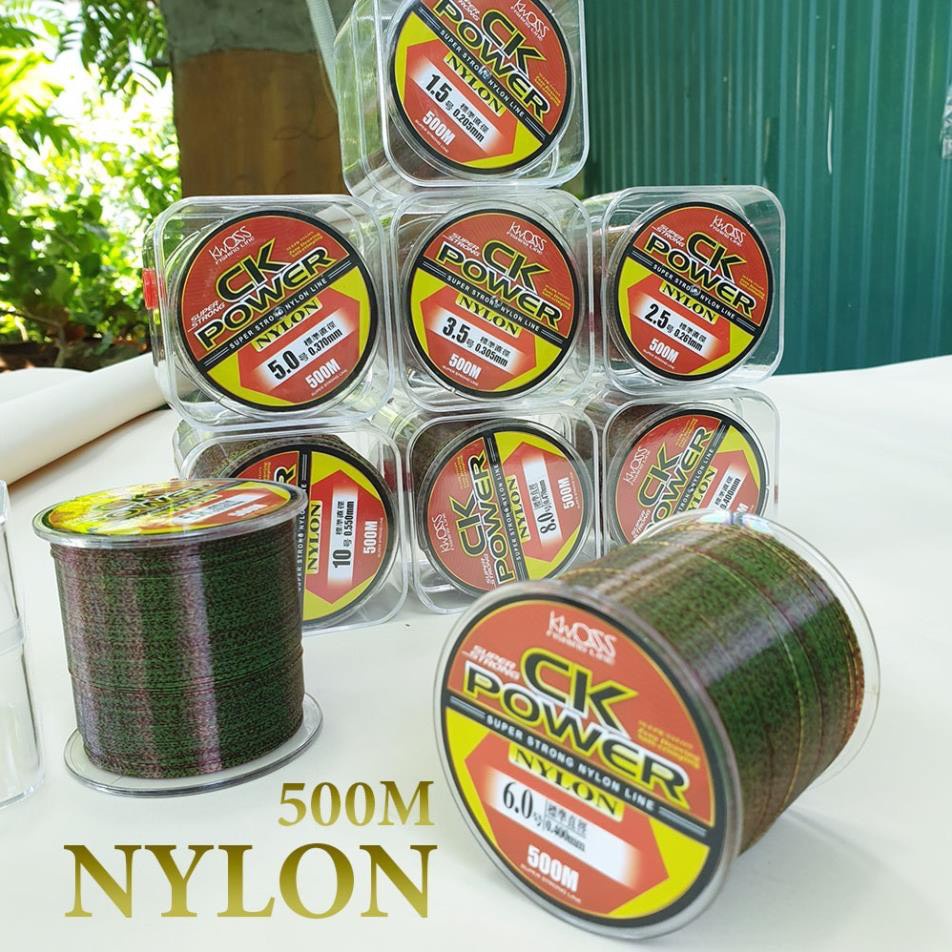 Cước Câu Cá Tàng Hình dây câu cá Nylon CK power 500m tải cá tốt làm dây trục câu cá CK500