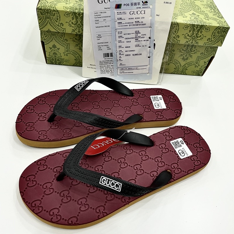 Dép kẹp nam xỏ ngón Gucci cao cấp. đế cao su siêu chắc chắn bền bỉ êm ái thời trang cá tính.