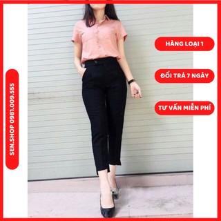 Quần baggy cạp cao gấu lệch, quần tây công sở