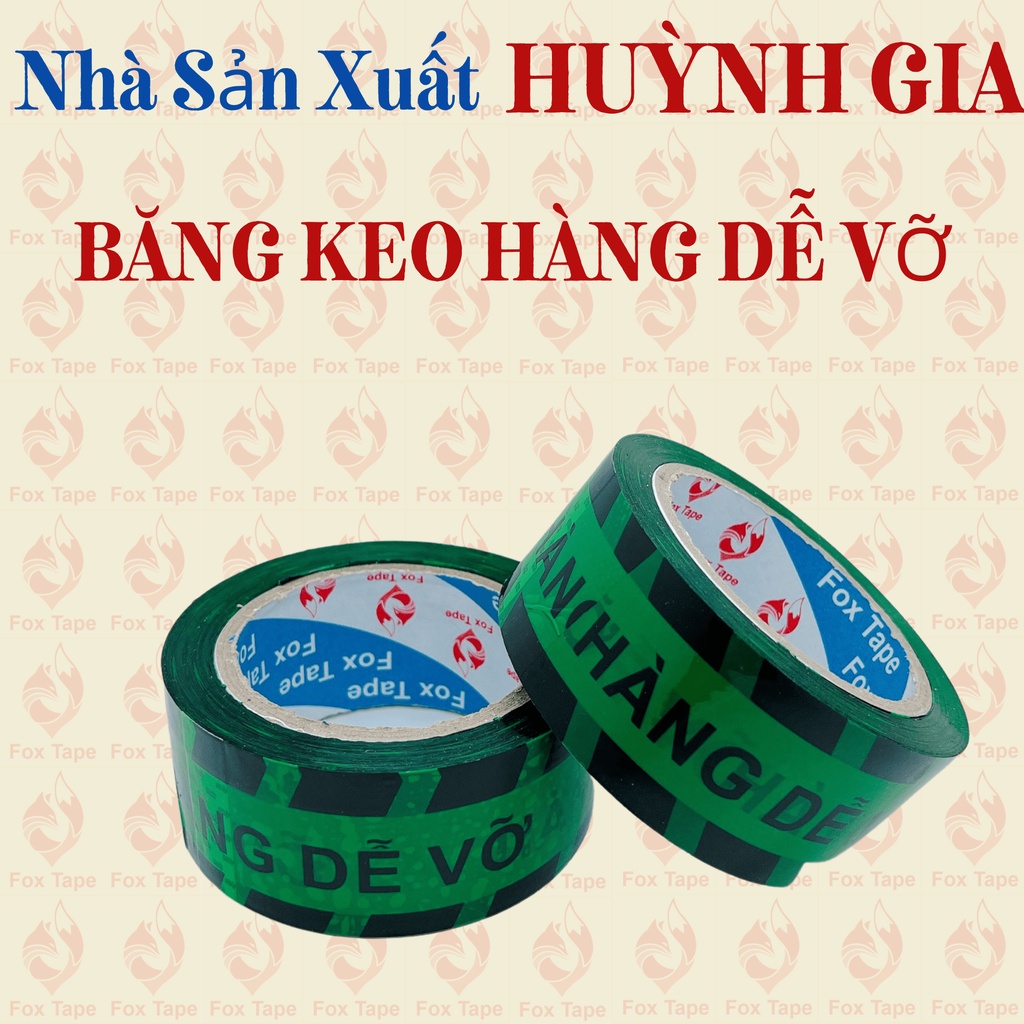 Combo 4 cây Băng Keo Hàng Dễ Vỡ 4 màu vàng đen, cam đen, lá đen, trắng đỏ đóng gói hàng hoá