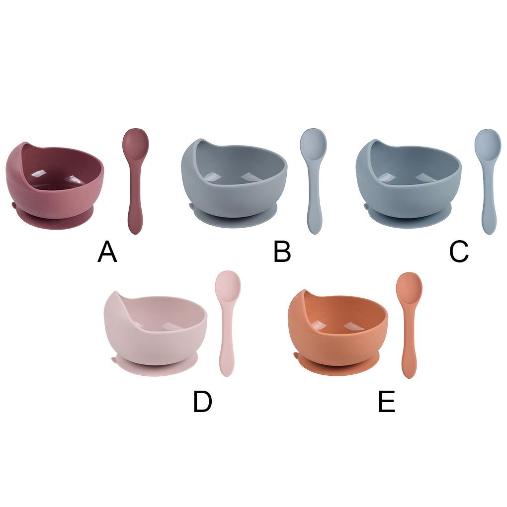 Bộ Tô Và Muỗng Silicone Chống Tràn Có Thể Tái Sử Dụng An Toàn Cho Bé