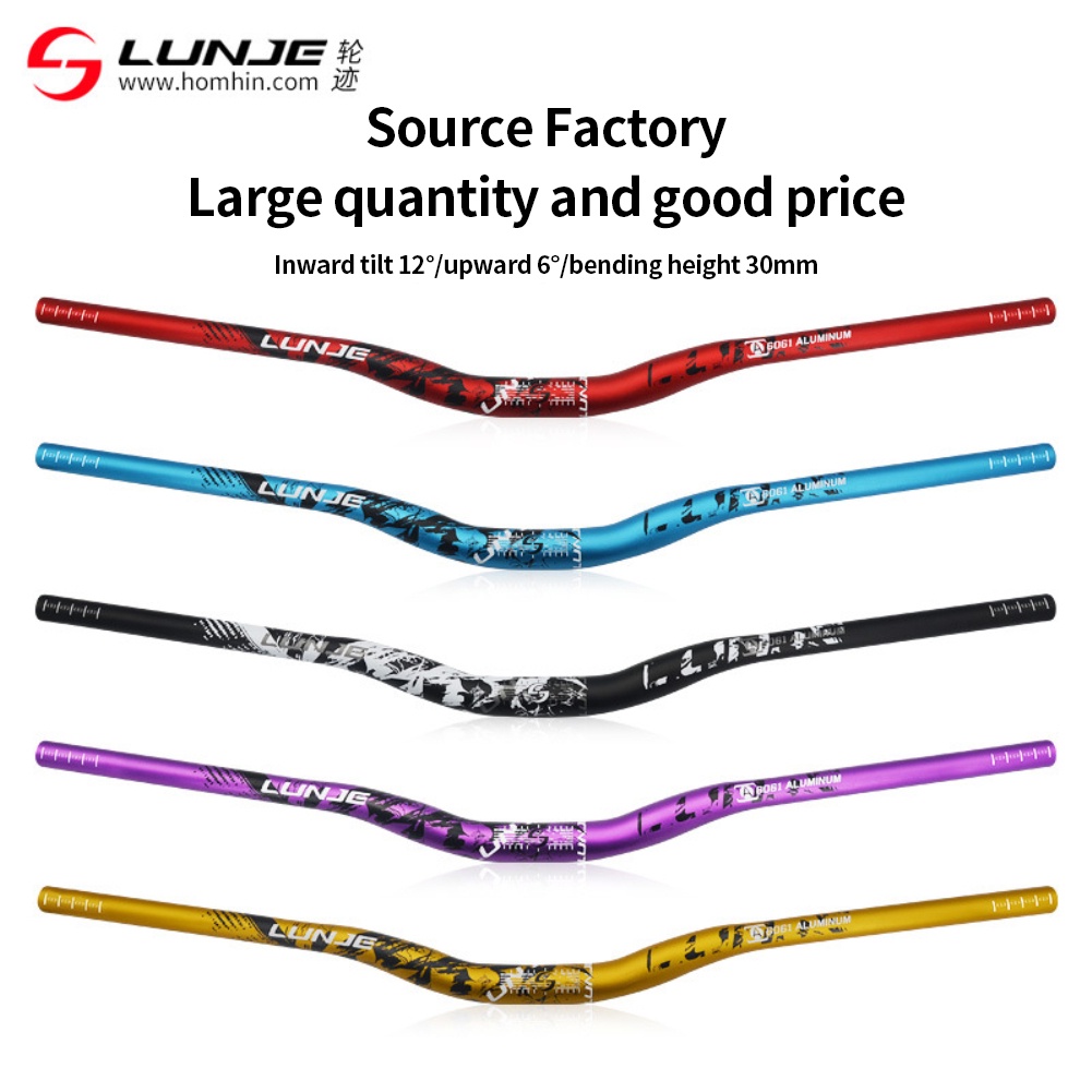 Tay lái xe đạp leo núi LUNJE tiêu chuẩn hợp kim nhôm MTB tay lái xe đạp đua 31,8mm Bike Handlebar