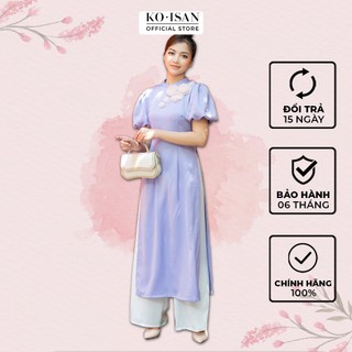 Áo dài cách tân nữ lụa tay phồng đính hoa dự tiệc sang trọng KOISAN 21052013-1