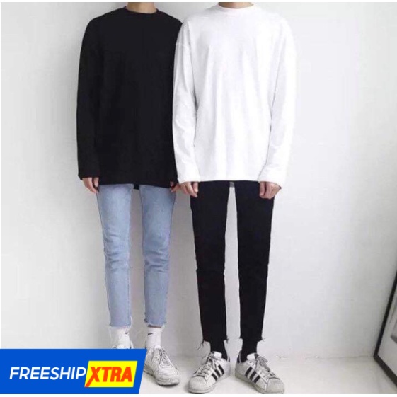Áo Thun Longtee Tay Dài Trơn Nam Nữ Unisex