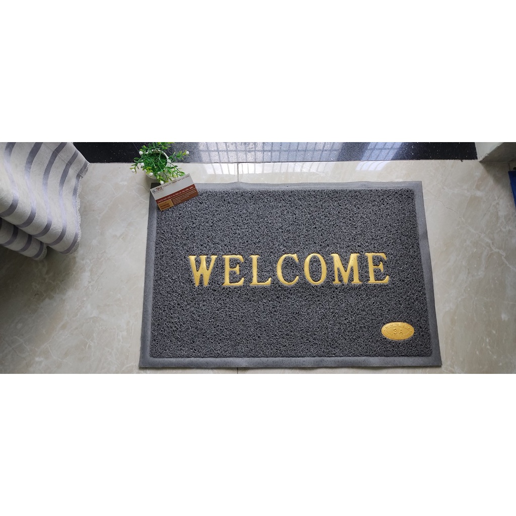 Thảm chùi chân welcome, thảm nhựa welcome 60x90 40x60 50x70