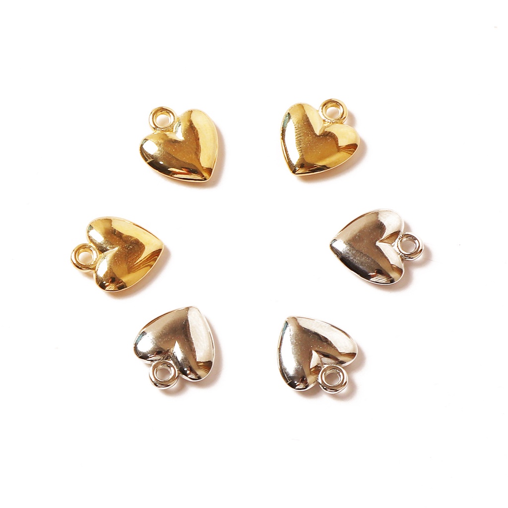 Hạt Charm Hình Trái Tim Bằng Acrylic Màu Sắc KC Gold / Rhodium Dùng Làm Trang Sức Diy