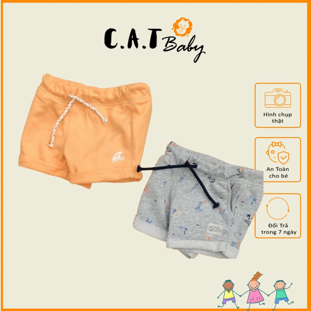 Quần shot da cá cotton xuất HM cho bé trai size 5-15kg