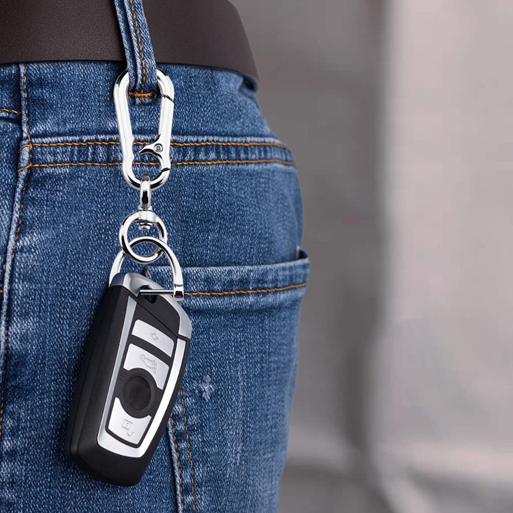 Móc Khóa Kim Loại 2 Màu Thông Dụng Cho Nam Và Nữ