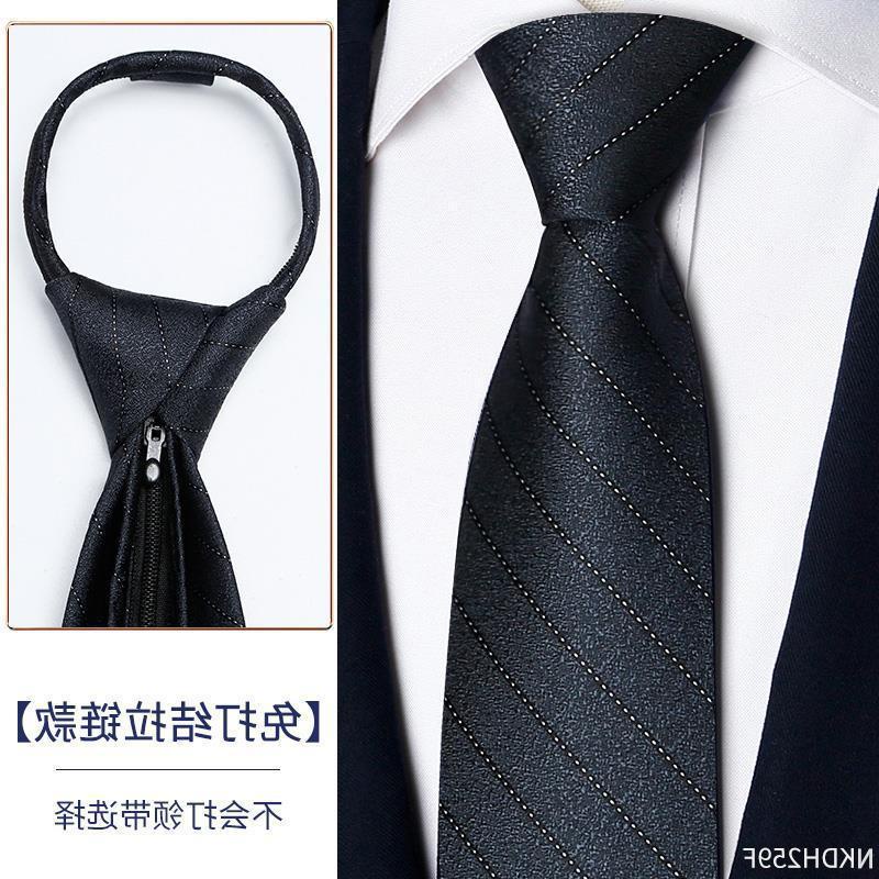 Cà Vạt Nam Bản Rộng 8CM Có Khóa Kéo Màu Nâu Sâm Panh Phong Cách Retro